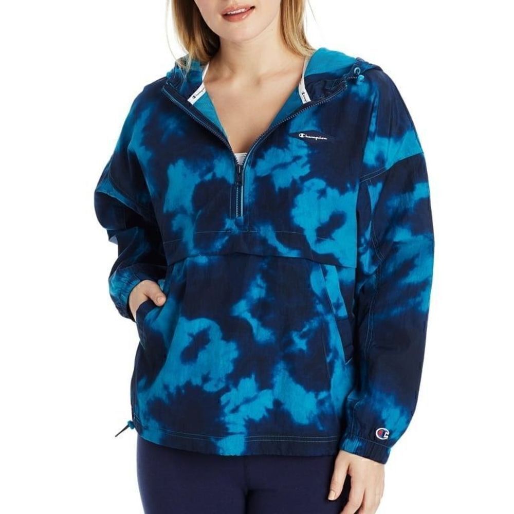 Champion Women's Stadium Lightweight Anorak tie dye windbreaker Jacket small
